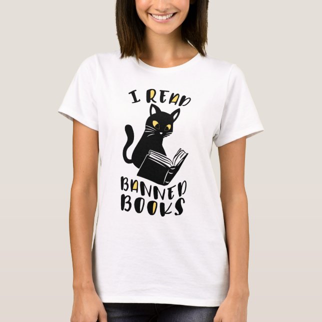 I read banned books Cat T-Shirt (Front)