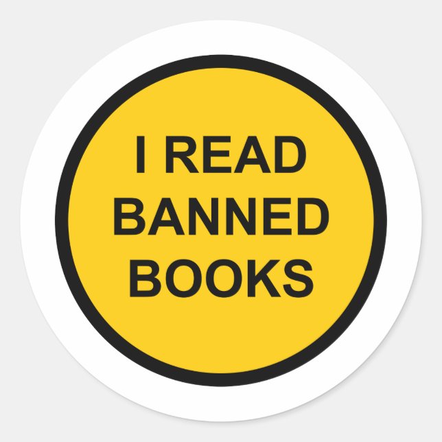 I Read Banned Books Classic Round Sticker (Front)