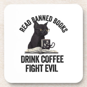 I Read Banned Books Lover BookWorm Love Banned Boo Coaster