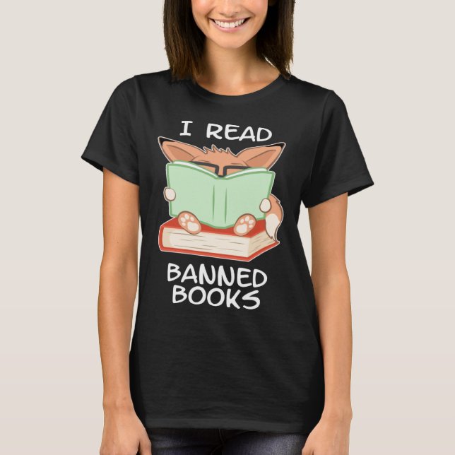 I read banned books nerd fox T-Shirt (Front)