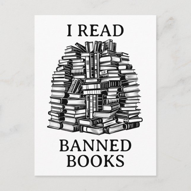 I Read Banned Books Postcard (Front)