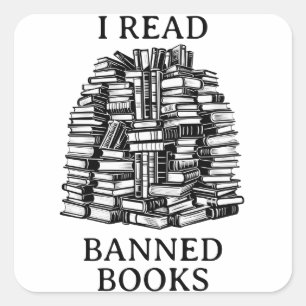 I Read Banned Books Square Sticker