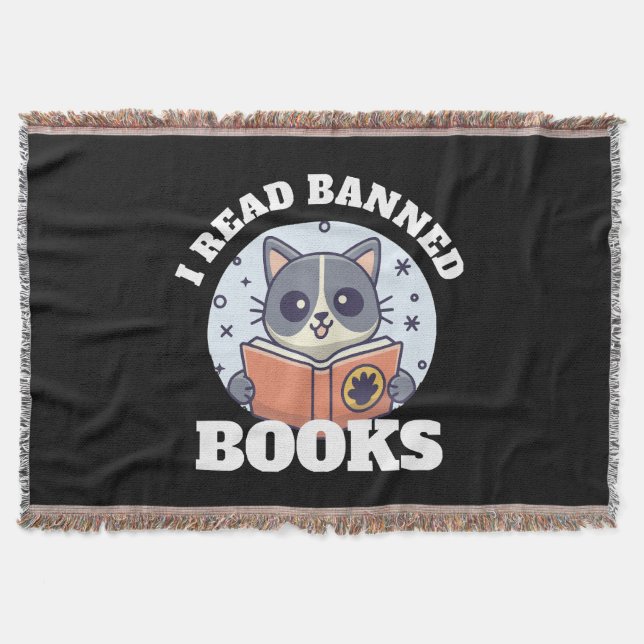 I read banned books throw blanket (Front)