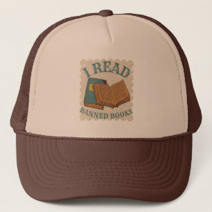 i read banned books vintage books lover trucker hat