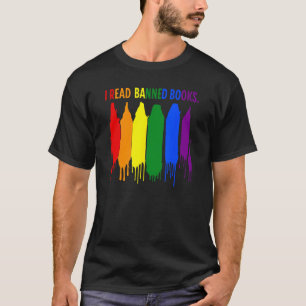 I Read Banned Books Week Rainbow LGBT Book  Teache T-Shirt