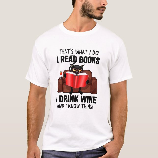 i read book i drink wine t-shirt (Front)