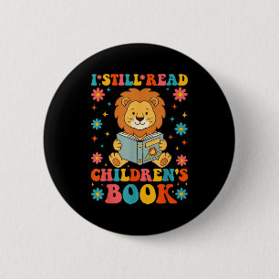 I read children's books funny reading graphic 6 cm round badge