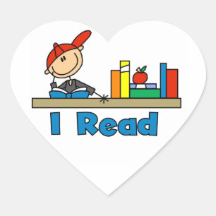 I Read Heart Sticker