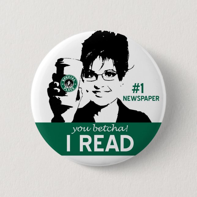 I Read Papers 6 Cm Round Badge (Front)