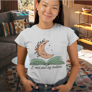 I Read Past My Bedtime Retro Book Art T-Shirt