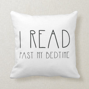 I read past my bedtime simple text cushion