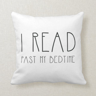 I read past my bedtime simple text cushion