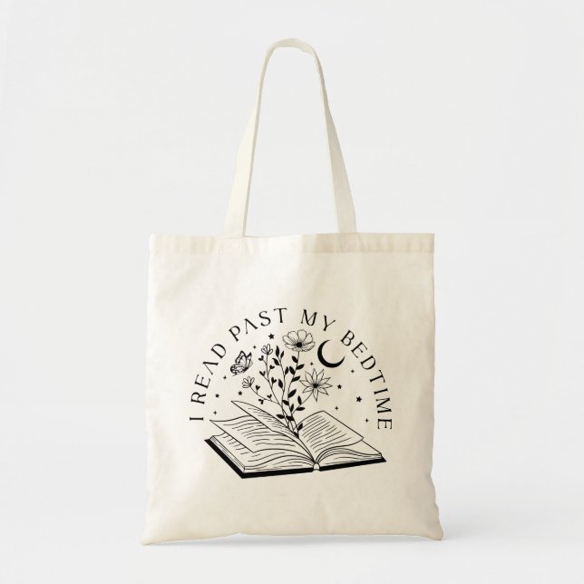 I Read Past My Bedtime Tote Bag (Front)