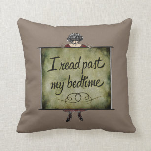 I Read Past My Bedtime Vintage Cushion
