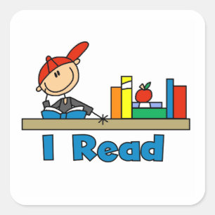 I Read Square Sticker