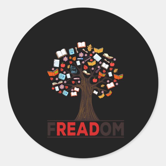 I Read W I Want Banned Books Week Librarian Classic Round Sticker (Front)