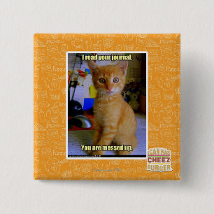 I read your journal 15 cm square badge