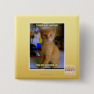 I read your journal 15 cm square badge