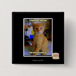 I read your journal 15 cm square badge