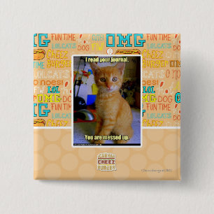 I read your journal 15 cm square badge