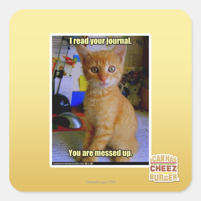 I read your journal square sticker (Front)