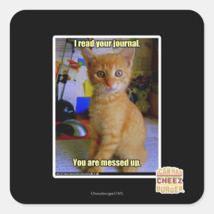 I read your journal square sticker