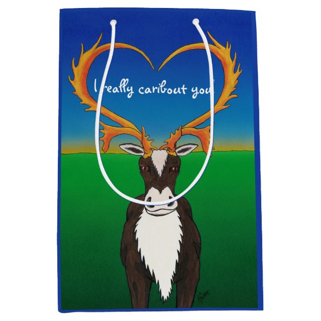 I Really Caribout You Medium Gift Bag (Front)