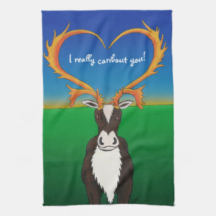I Really Caribout You Tea Towel