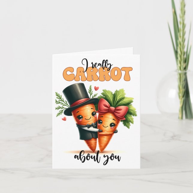I Really Carrot About You Valentine's Day Card (Front)