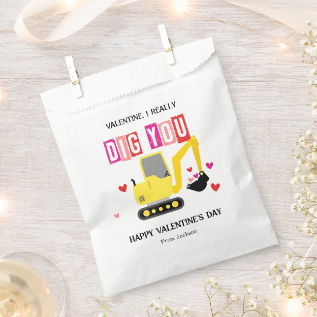 I Really Dig You Classroom Valentine's Day Favour Bag (Clipped)