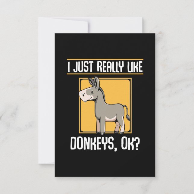 I Really Like Donkeys RSVP Card (Front)