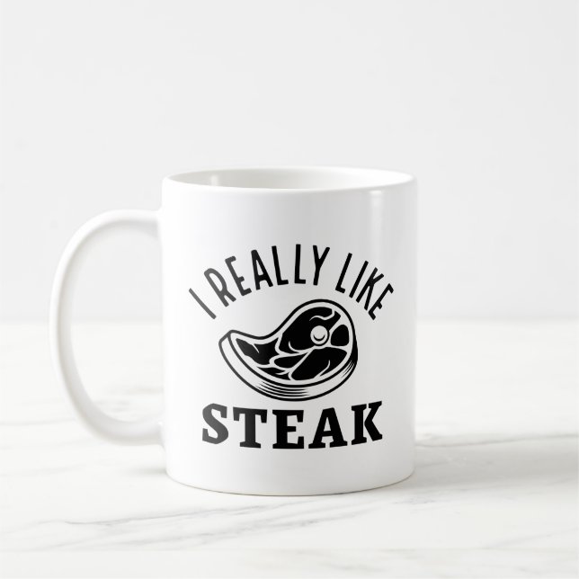 I Really Like Steak Coffee Mug (Left)