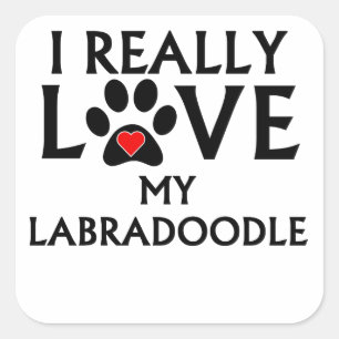 I Really Love My Labradoodle Square Sticker