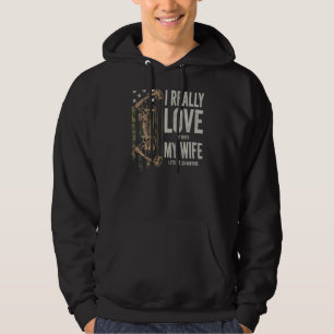 I Really Love My Wife Mens Deer Hunting On Back Hoodie