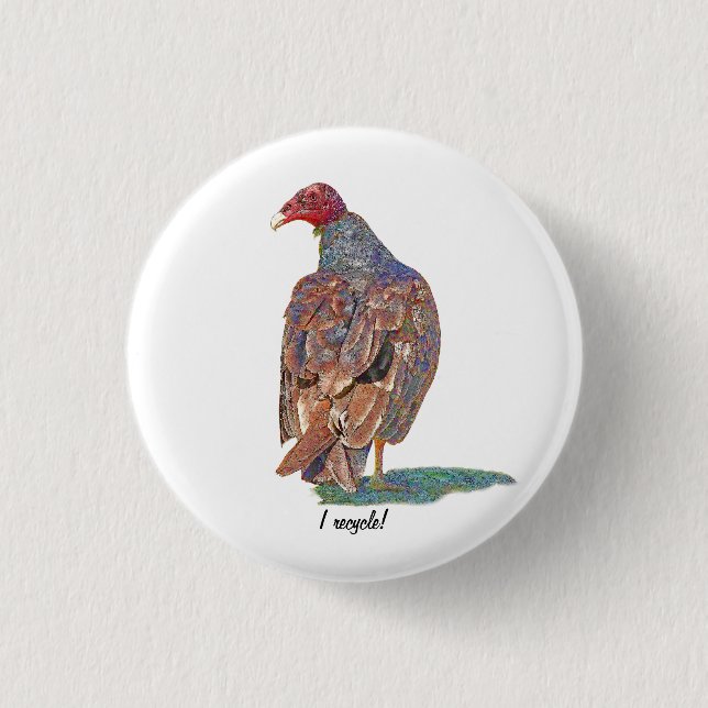 I RECYCLE 3 CM ROUND BADGE (Front)