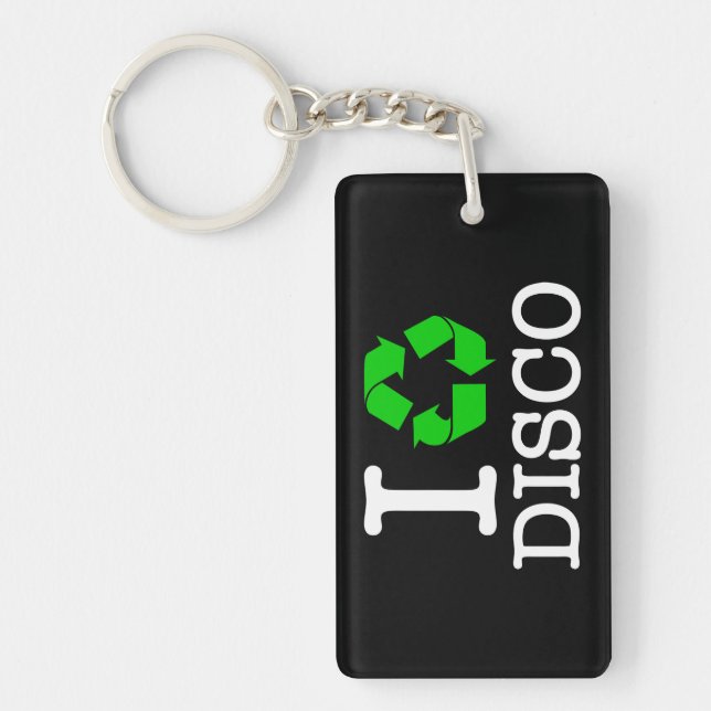 I Recycle Disco Key Ring (Front)