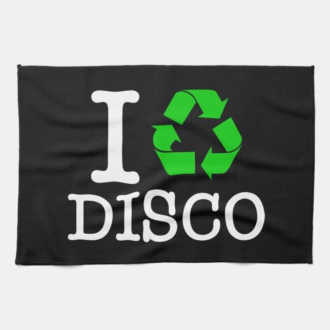I Recycle Disco Tea Towel (Horizontal)