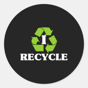 I Recycle Earth Day Recycling With Recycle Symbol Classic Round Sticker