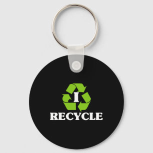 I Recycle Earth Day Recycling With Recycle Symbol  Key Ring