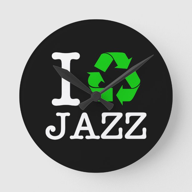 I Recycle Jazz Round Clock (Front)