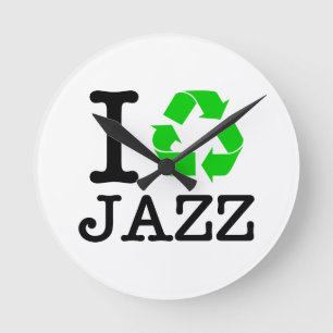 I Recycle Jazz Round Clock