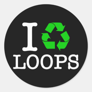 I Recycle Loops Classic Round Sticker
