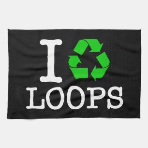 I Recycle Loops Tea Towel