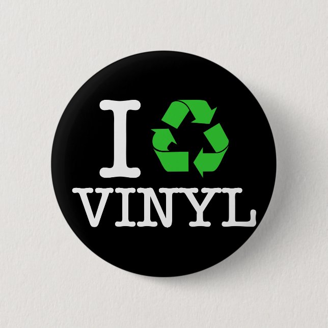 I Recycle Vinyl 6 Cm Round Badge (Front)