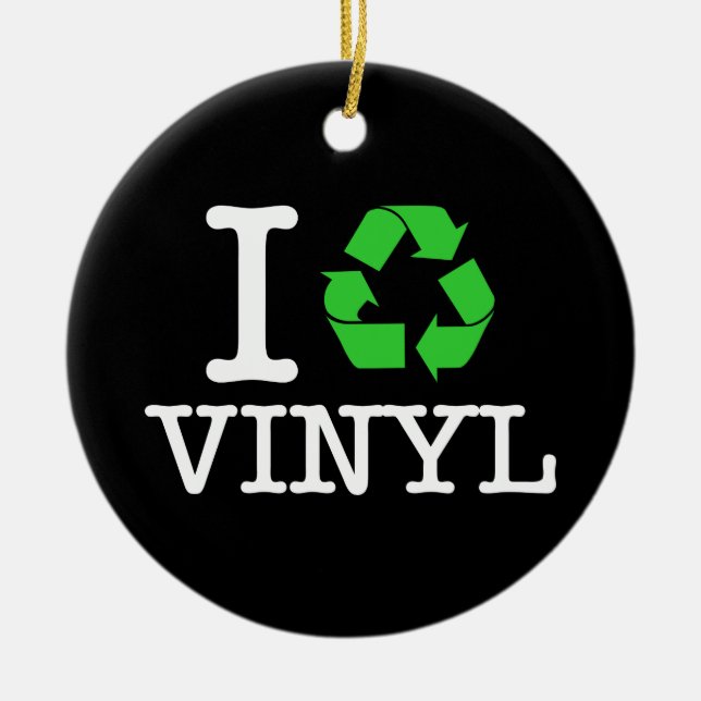 I Recycle Vinyl Ceramic Tree Decoration (Front)