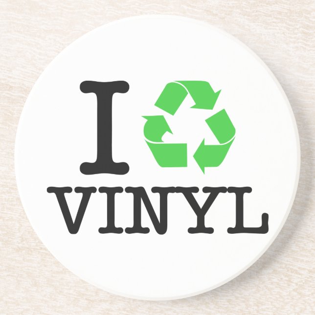 I Recycle Vinyl Coaster (Front)
