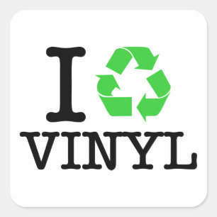 I Recycle Vinyl Square Sticker