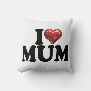 I red glossy heart MUM mother's day mum birthday Cushion