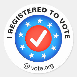 "I registered to vote" 2020 elections USA Classic Round Sticker