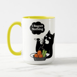 I Regret Nothing” Cat Eating Tea mug